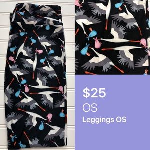 LuLaRoe One Size stork Leggings NWT